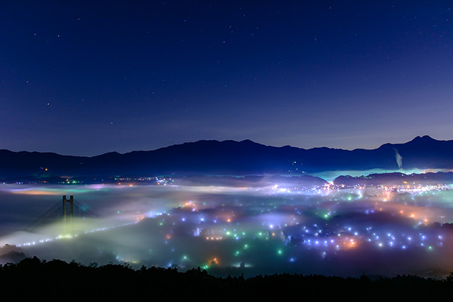 雲海夜景（ミューズパーク展望台）