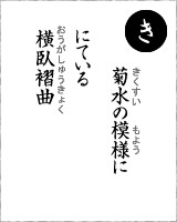 「き」・・・菊水の模様ににている横臥褶曲（おうがしゅうきょく）