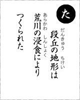 「た」・・・段丘の地形は荒川の浸食によりつくられた