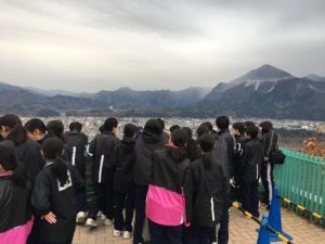 尾田蒔中学校のジオパーク秩父見学