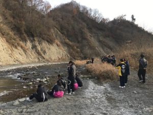 尾田蒔中学校のジオパーク秩父見学